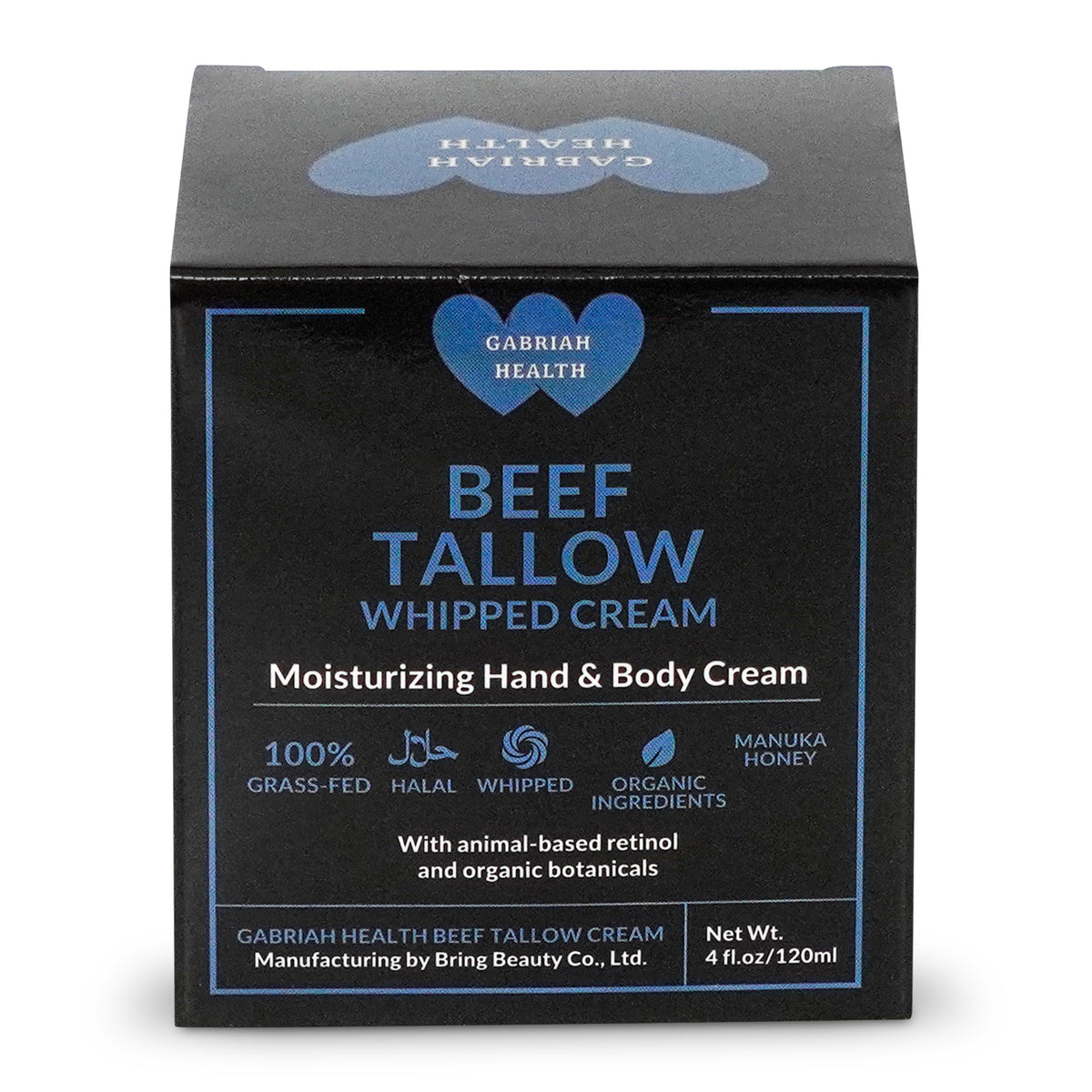 Beef Tallow Face & Body Cream – Halal, 100% Grass-Fed Cow Tallow with Manuka Honey, Shea Butter, Vitamin E, Collagen & Peptides – Deep Moisturizing Skin Cream