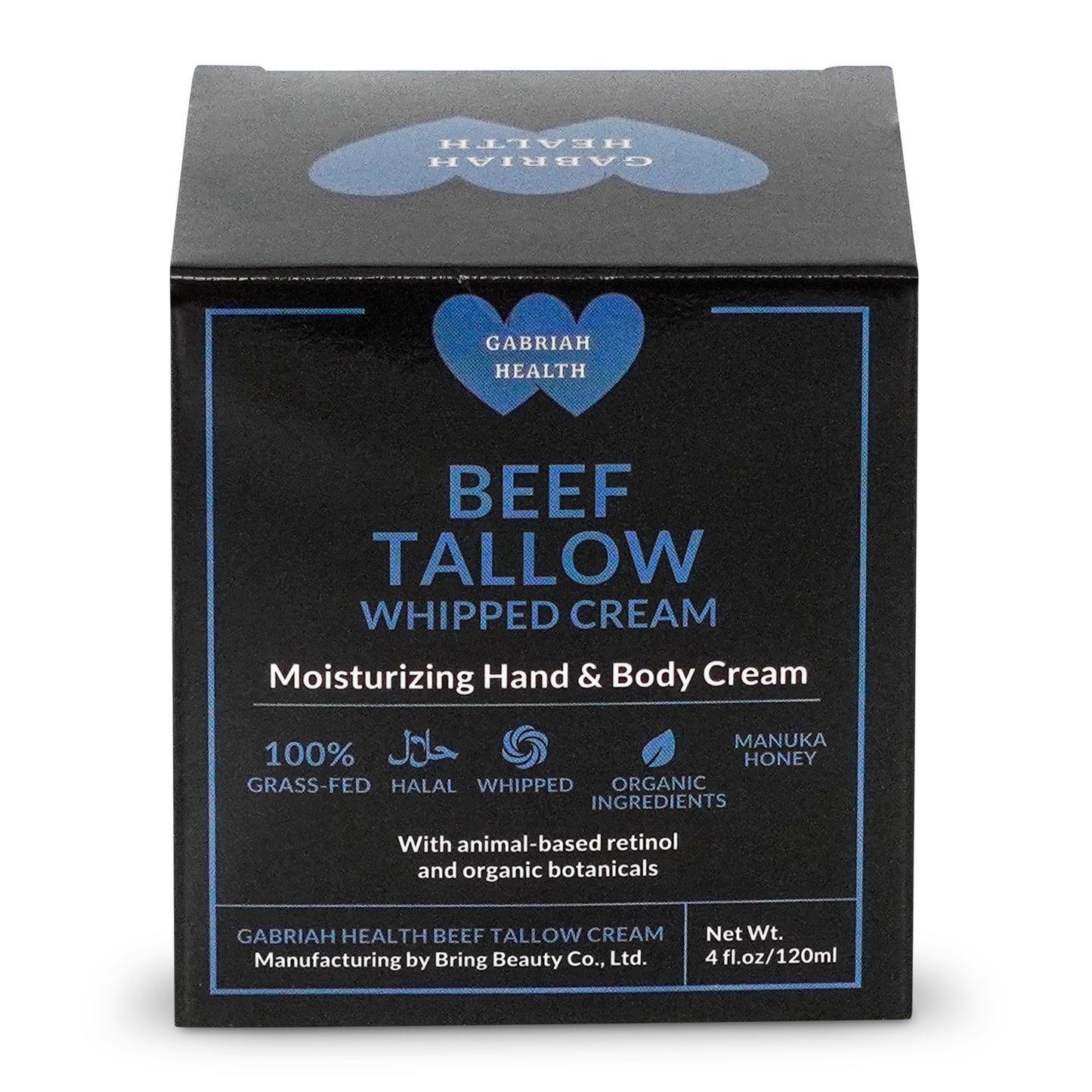 Beef Tallow Face & Body Cream – Halal, 100% Grass-Fed Cow Tallow with Manuka Honey, Shea Butter, Vitamin E, Collagen & Peptides – Deep Moisturizing Skin Cream