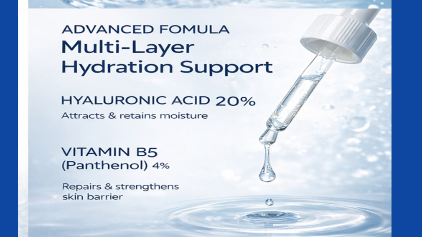 High-potency 20% Hyaluronic Acid Complex + Vitamin B5 Serum