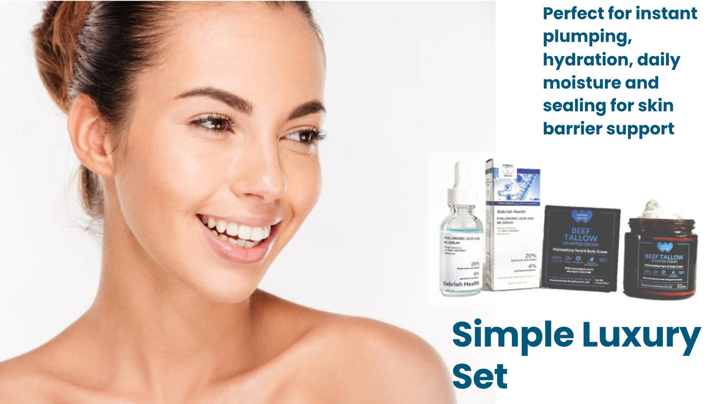 SIMPLE LUXURY SET- Hyaluronic Acid + Whipped Beef Tallow Cream-Save 20% When Purchasing this Set