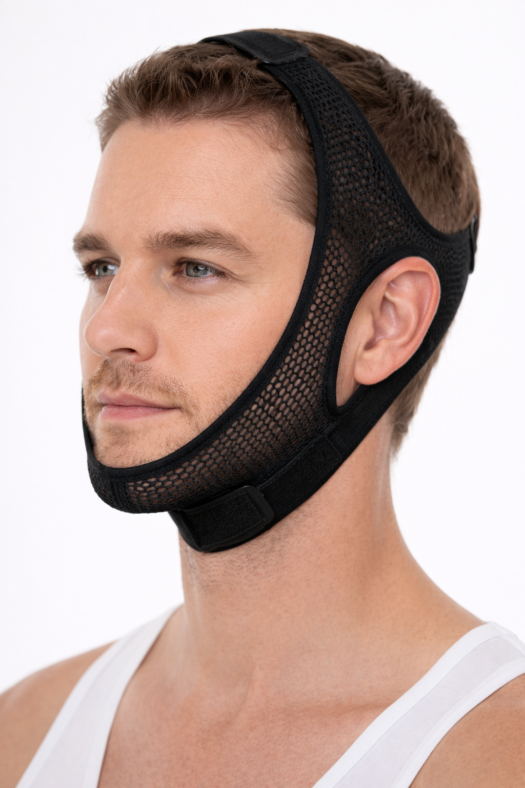 Breathable Mesh Chin Strap for Sleeping — CPAP-Compatible, Anti-Snoring, Natural Nasal Breathing Support, Lightweight & Adjustable Sleep Aid for Restful Nights