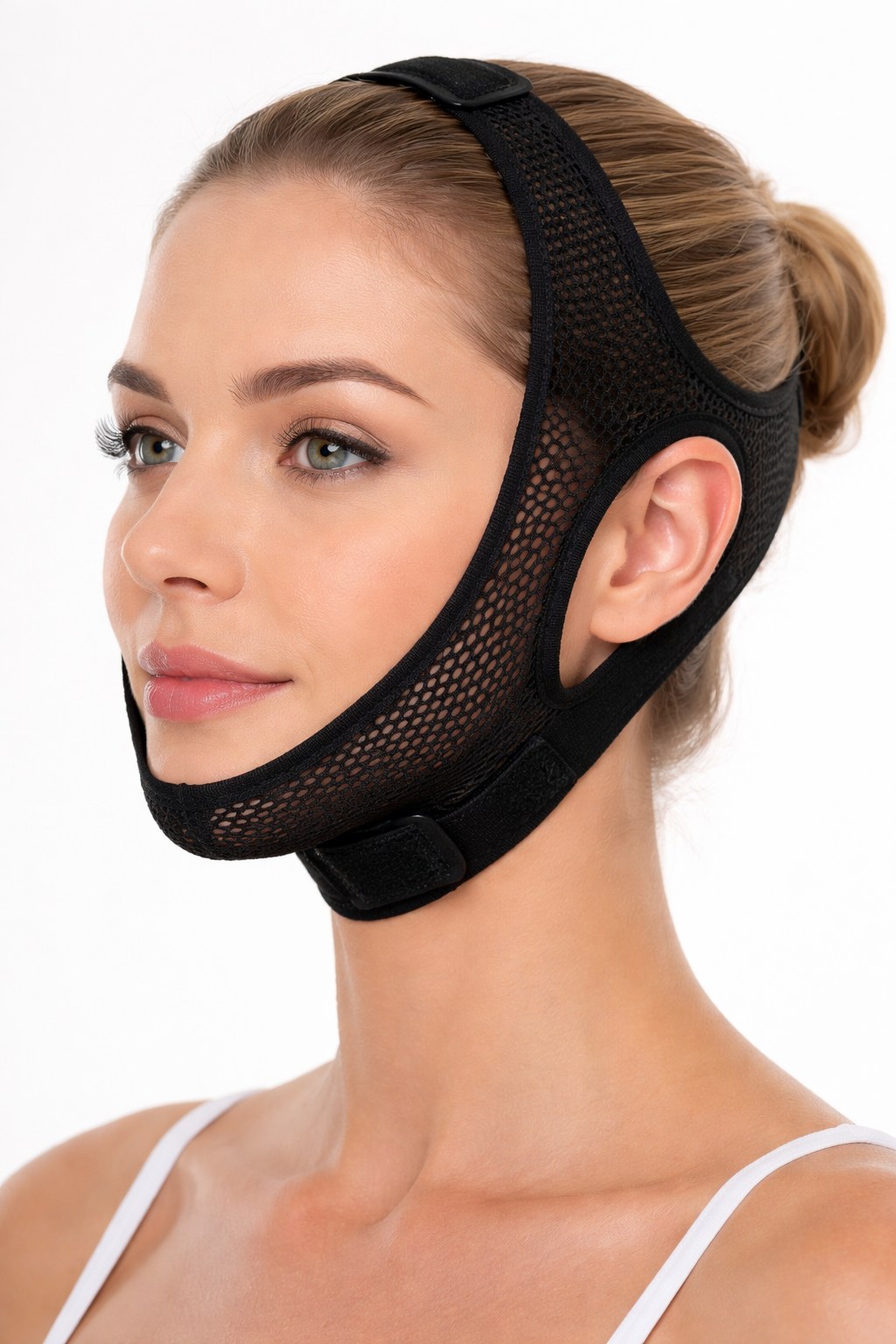 Breathable Mesh Chin Strap for Sleeping — CPAP-Compatible, Anti-Snoring, Natural Nasal Breathing Support, Lightweight & Adjustable Sleep Aid for Restful Nights